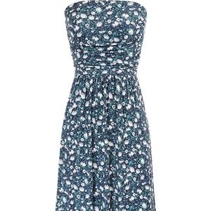 Cute strapless summer dress with pockets size L